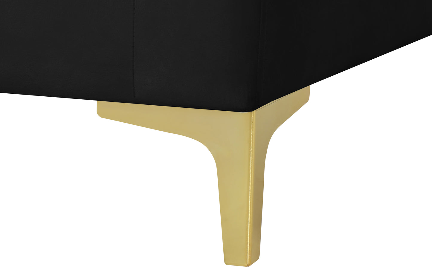 alina black velvet modular armless chair armless