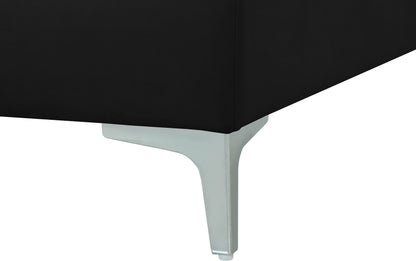 Alina Black Velvet Modular Armless Chair Armless