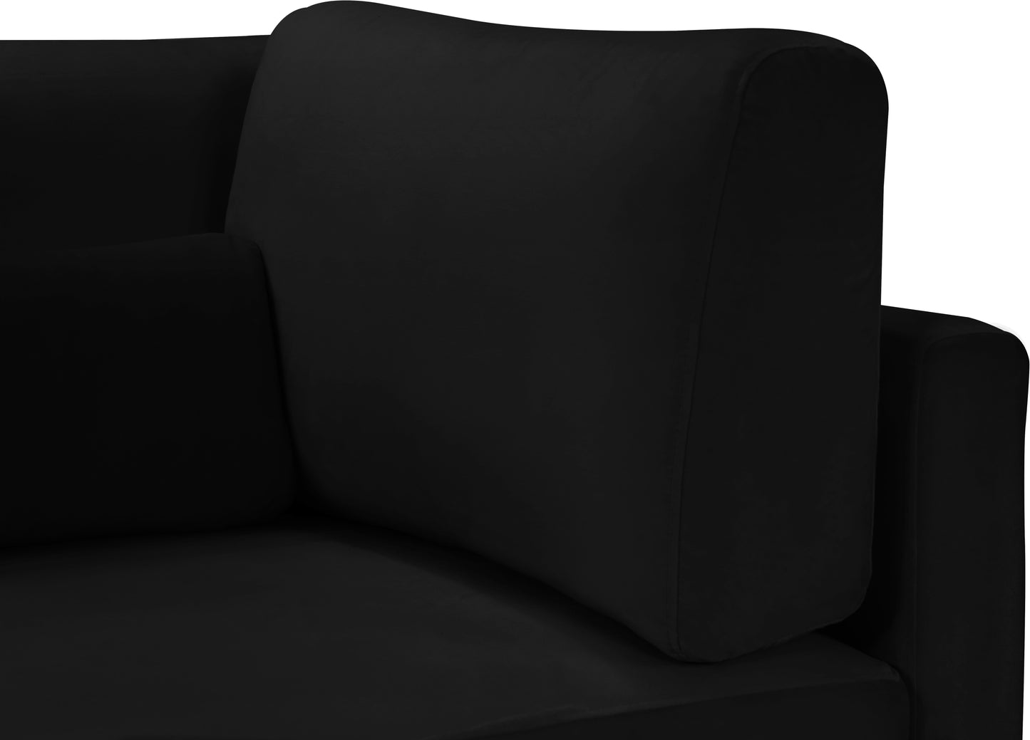 alina black velvet modular armless chair armless