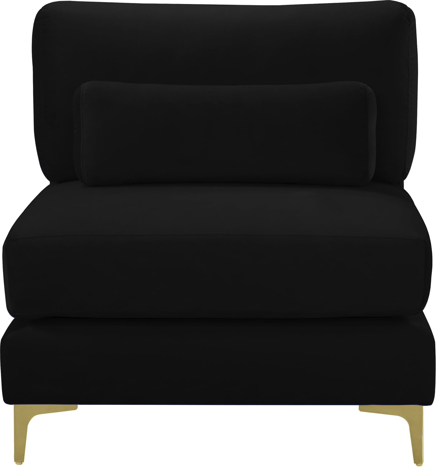 alina black velvet modular armless chair armless