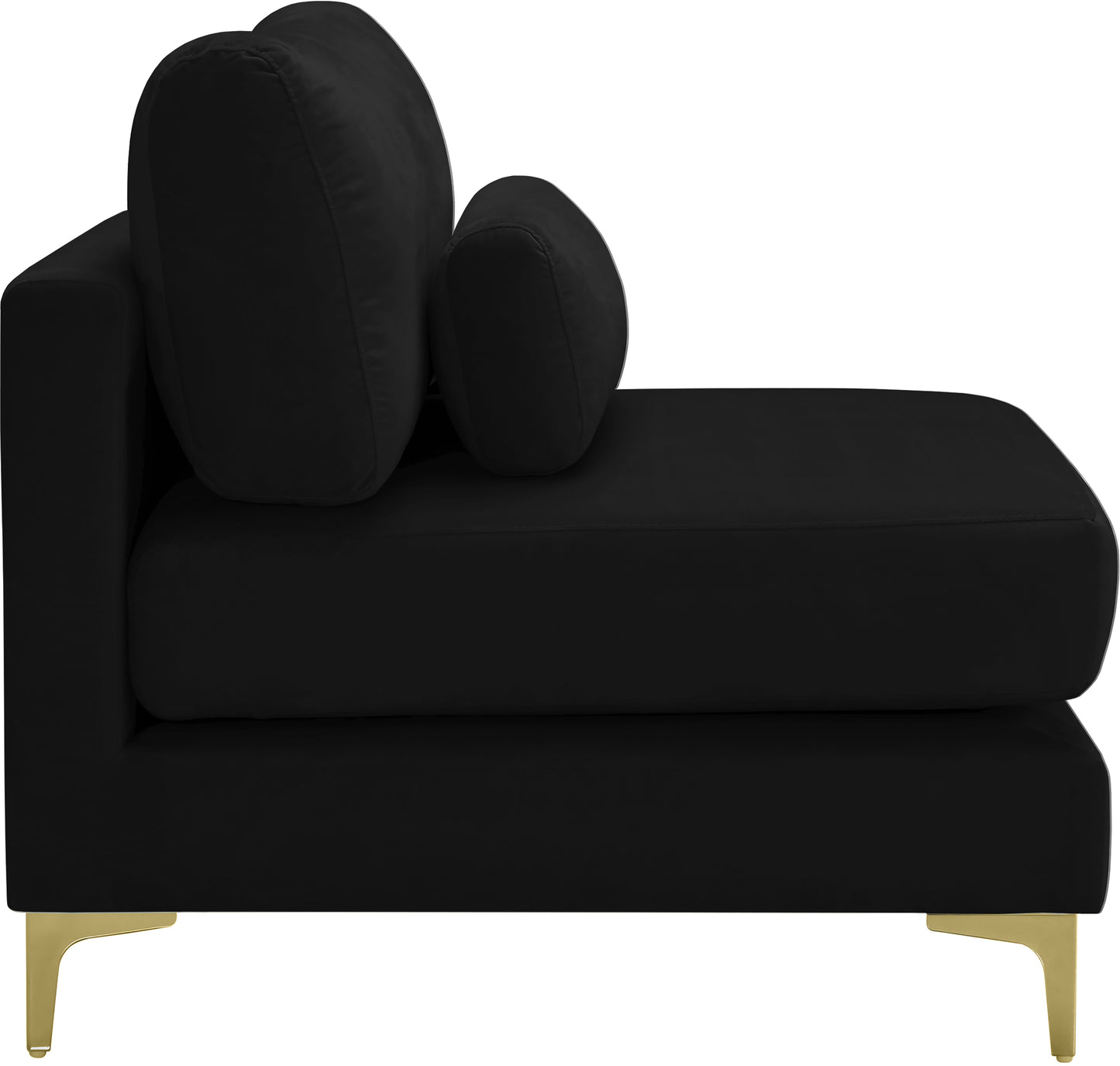 alina black velvet modular armless chair armless