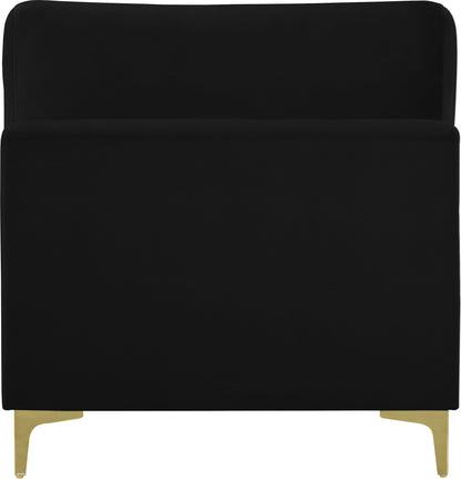 Alina Black Velvet Modular Armless Chair Armless