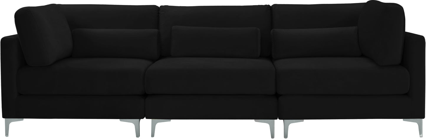 alina black velvet modular sofa (3 boxes) s108