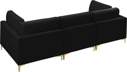 Alina Black Velvet Modular Sofa (3 Boxes) S108