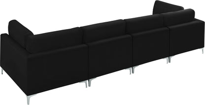 Alina Black Velvet Modular Sofa (4 Boxes) S142