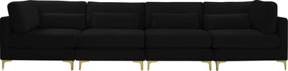 Alina Black Velvet Modular Sofa (4 Boxes) S142