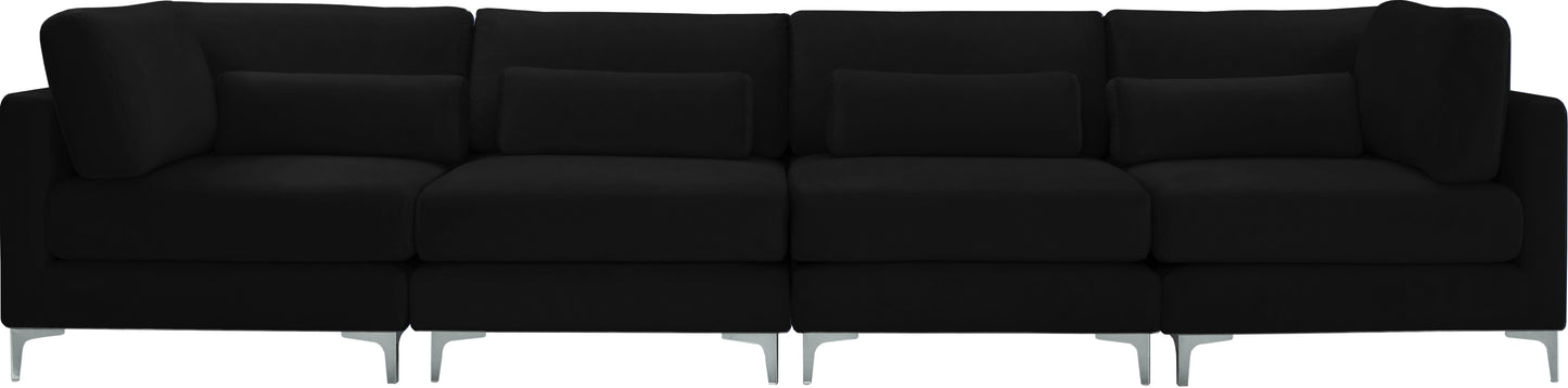 alina black velvet modular sofa (4 boxes) s142