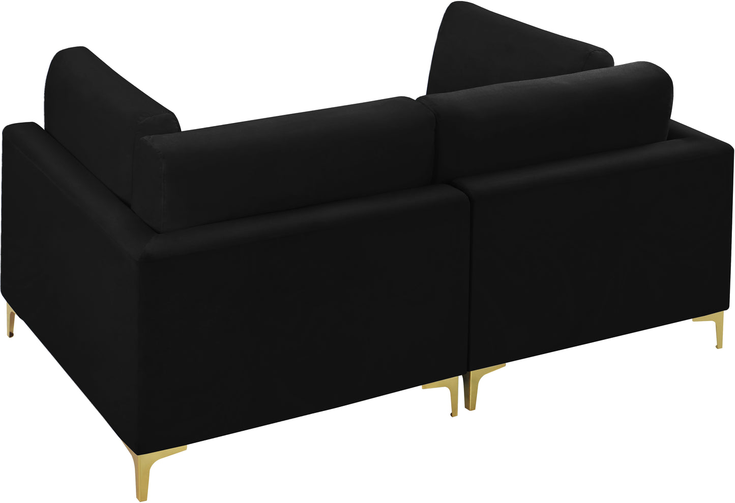 alina black velvet modular sofa s75