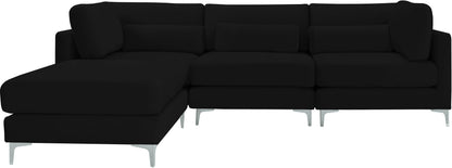 Alina Black Velvet Modular Sectional (4 Boxes) Sec4A