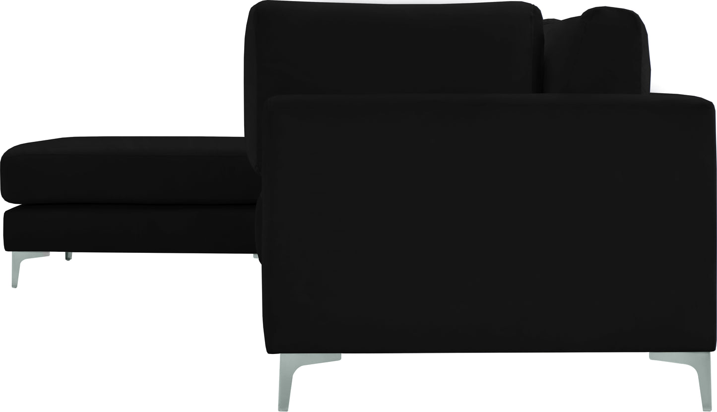 alina black velvet modular sectional (4 boxes) sec4a