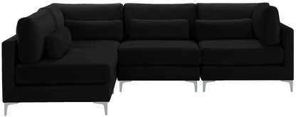 Alina Black Velvet Modular Sectional (4 Boxes) Sec4B