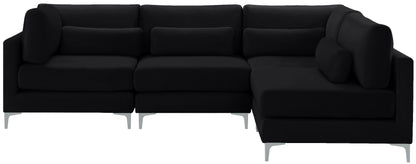 Alina Black Velvet Modular Sectional (4 Boxes) Sec4B