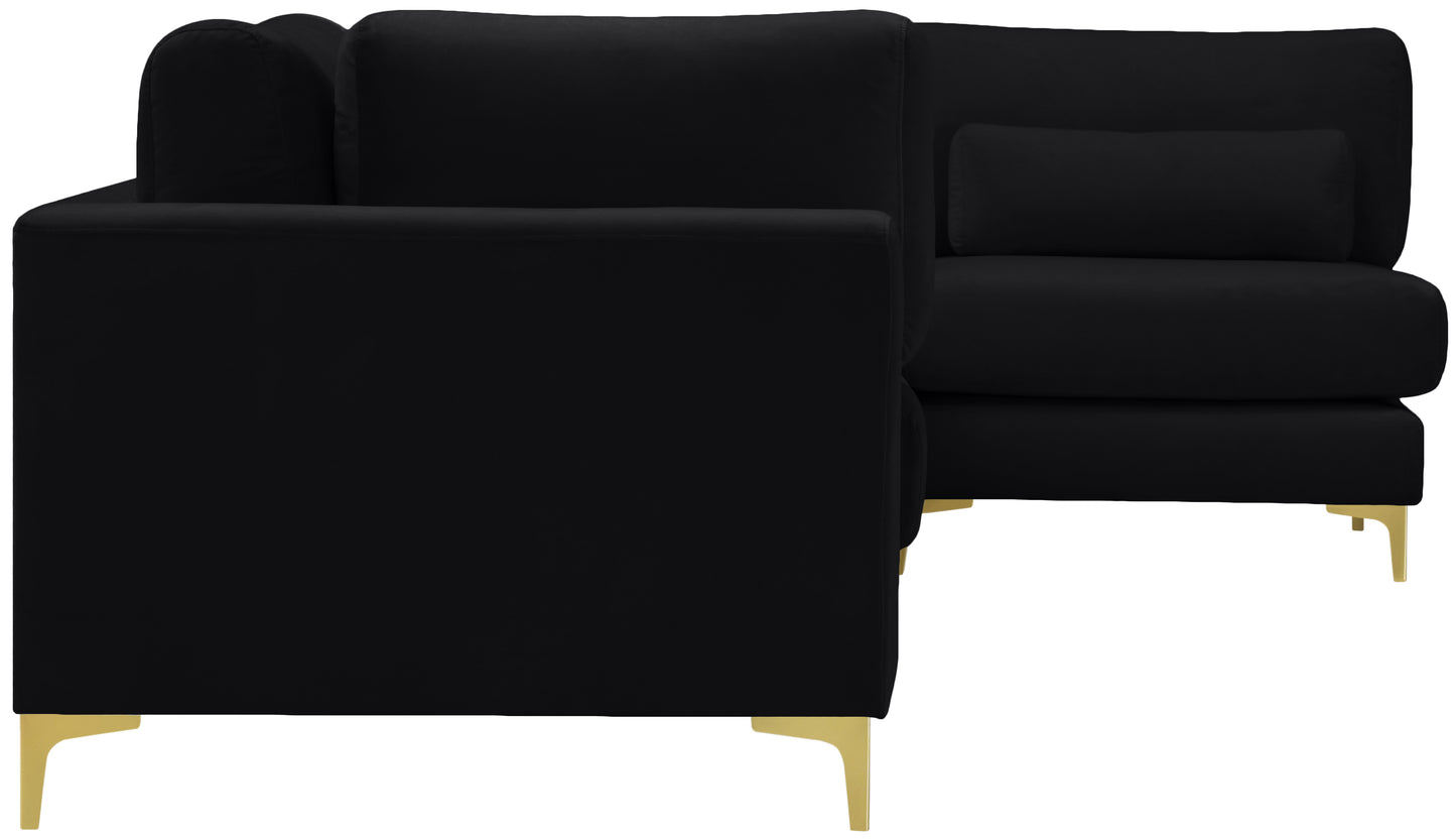 alina black velvet modular sectional (4 boxes) sec4b