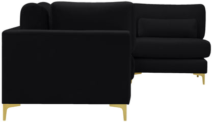 Alina Black Velvet Modular Sectional (4 Boxes) Sec4B