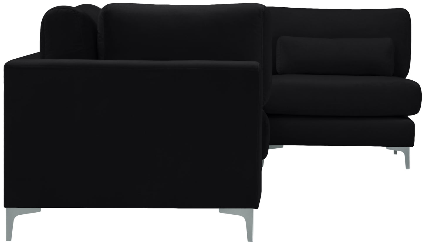 alina black velvet modular sectional (4 boxes) sec4b