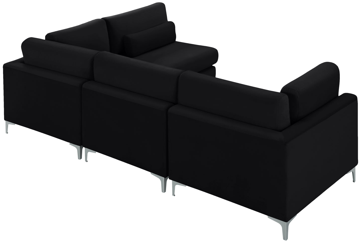 alina black velvet modular sectional (4 boxes) sec4b