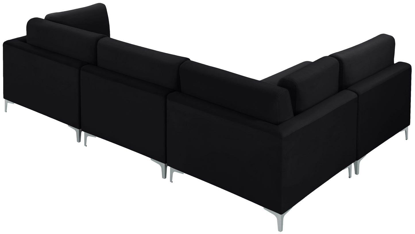 alina black velvet modular sectional (4 boxes) sec4b