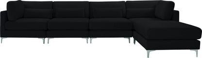 Alina Black Velvet Modular Sectional (5 Boxes) Sec5A