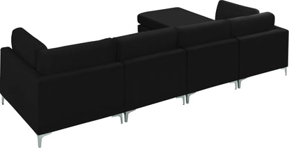 Alina Black Velvet Modular Sectional (5 Boxes) Sec5A