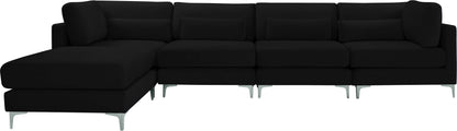 Alina Black Velvet Modular Sectional (5 Boxes) Sec5A