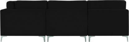 Alina Black Velvet Modular Sectional (5 Boxes) Sec5B