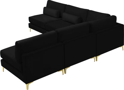 Alina Black Velvet Modular Sectional (5 Boxes) Sec5B