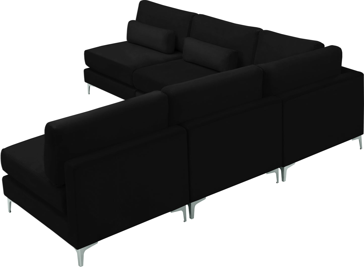 alina black velvet modular sectional (5 boxes) sec5b