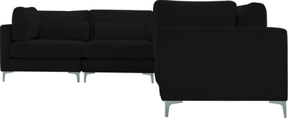 Alina Black Velvet Modular Sectional (5 Boxes) Sec5C