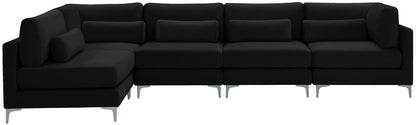 Alina Black Velvet Modular Sectional (5 Boxes) Sec5D