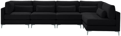 Alina Black Velvet Modular Sectional (5 Boxes) Sec5D