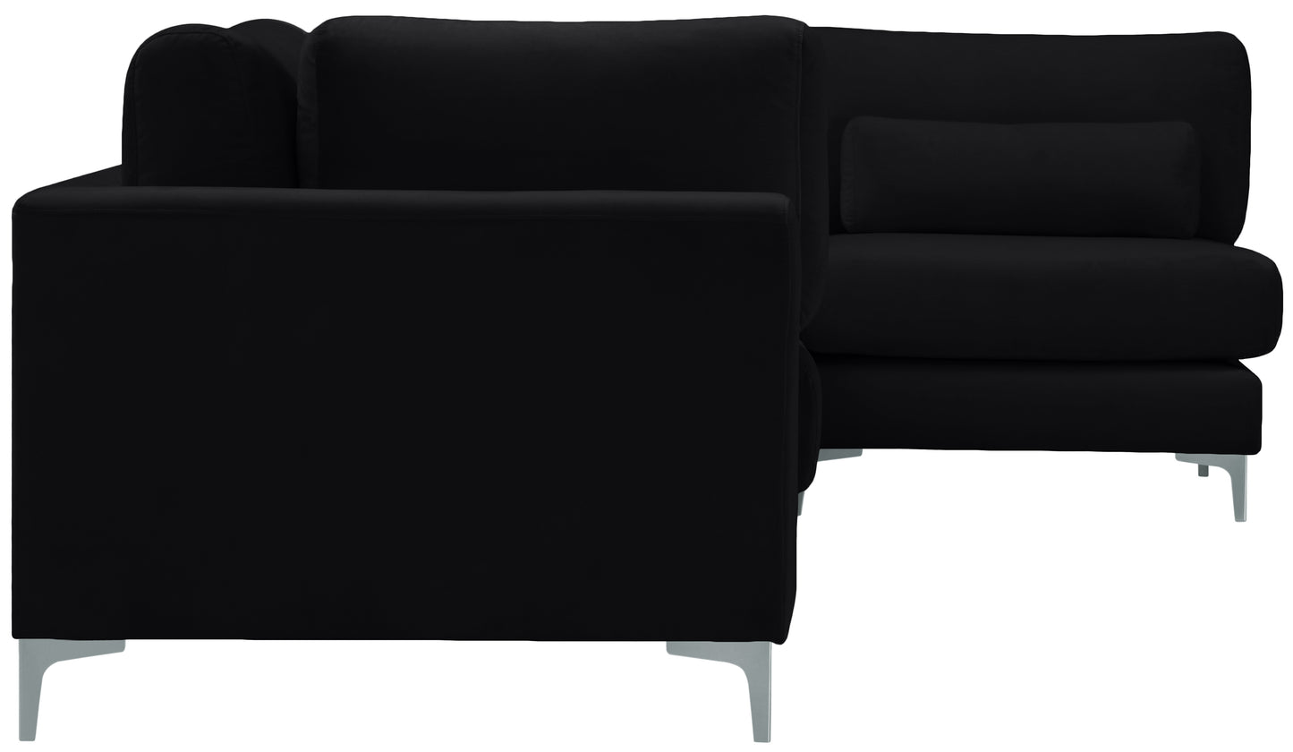 alina black velvet modular sectional (5 boxes) sec5d