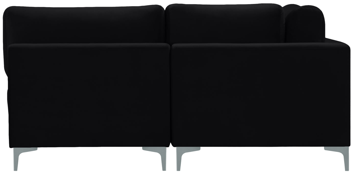 alina black velvet modular sectional (5 boxes) sec5d