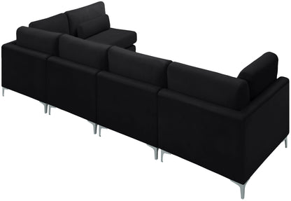 Alina Black Velvet Modular Sectional (5 Boxes) Sec5D