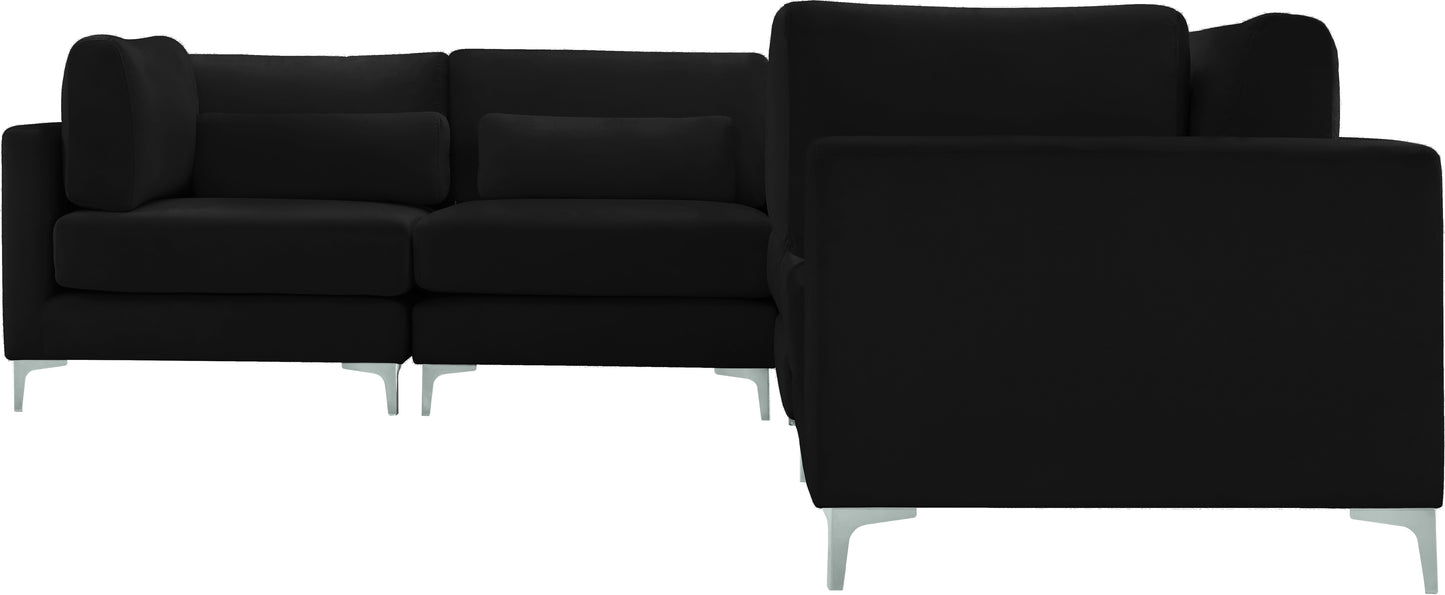 alina black velvet modular sectional (6 boxes) sec6a