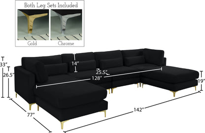 Alina Black Velvet Modular Sectional (6 Boxes) Sec6B