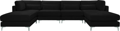 Alina Black Velvet Modular Sectional (6 Boxes) Sec6B