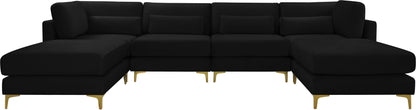 Alina Black Velvet Modular Sectional (6 Boxes) Sec6B