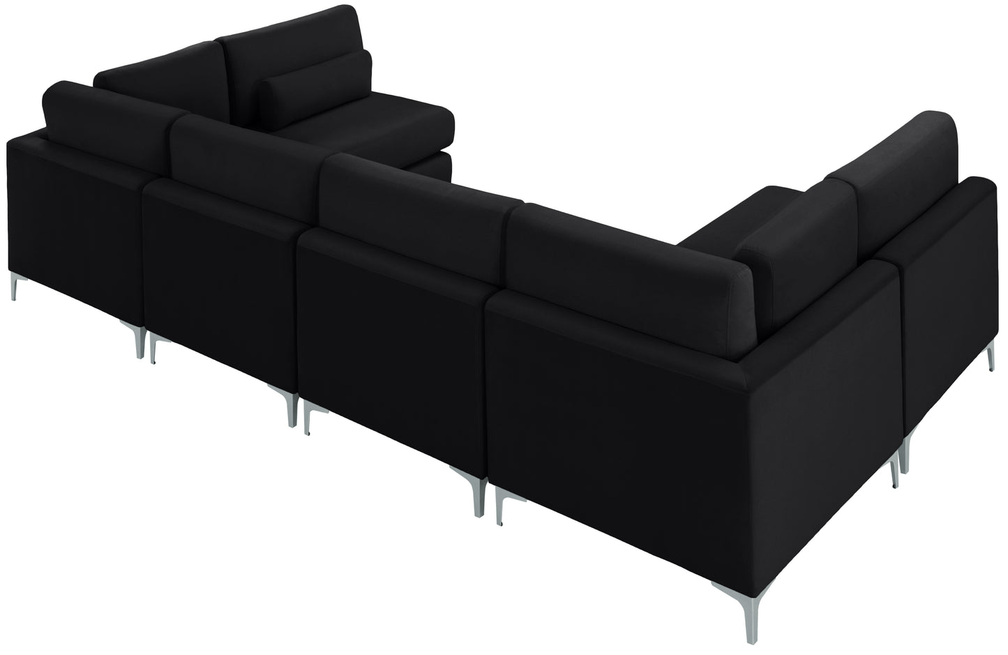 alina black velvet modular sectional (6 boxes) sec6c