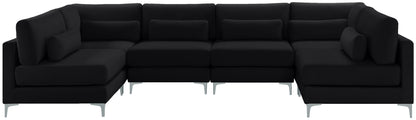 Alina Black Velvet Modular Sectional (6 Boxes) Sec6C