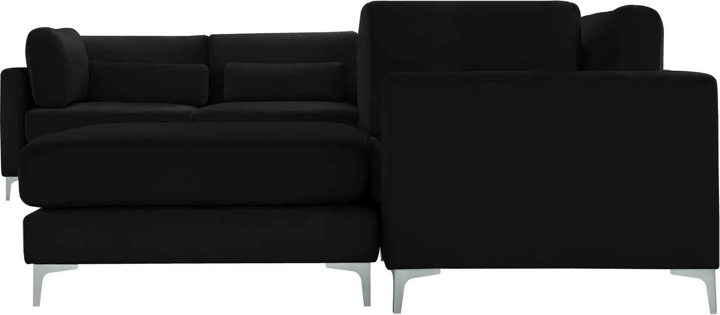 alina black velvet modular sectional (7 boxes) sec7a