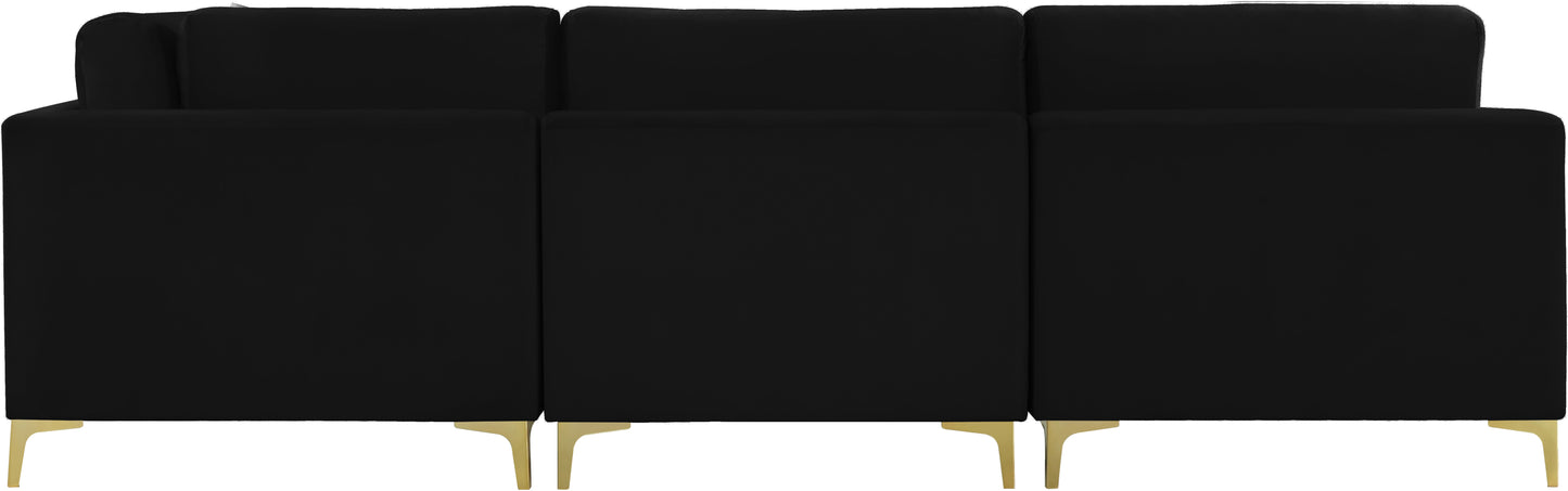 alina black velvet modular sectional (7 boxes) sec7a