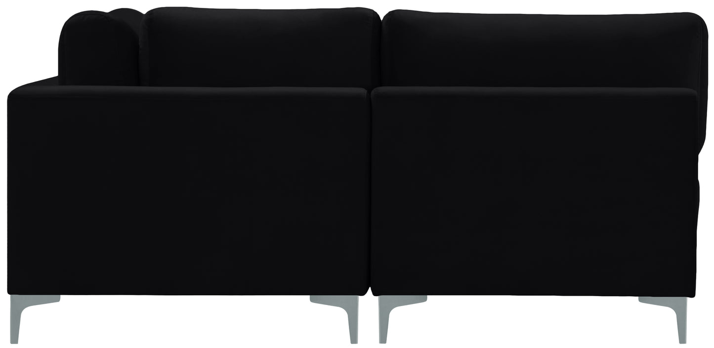 alina black velvet modular sectional (7 boxes) sec7b