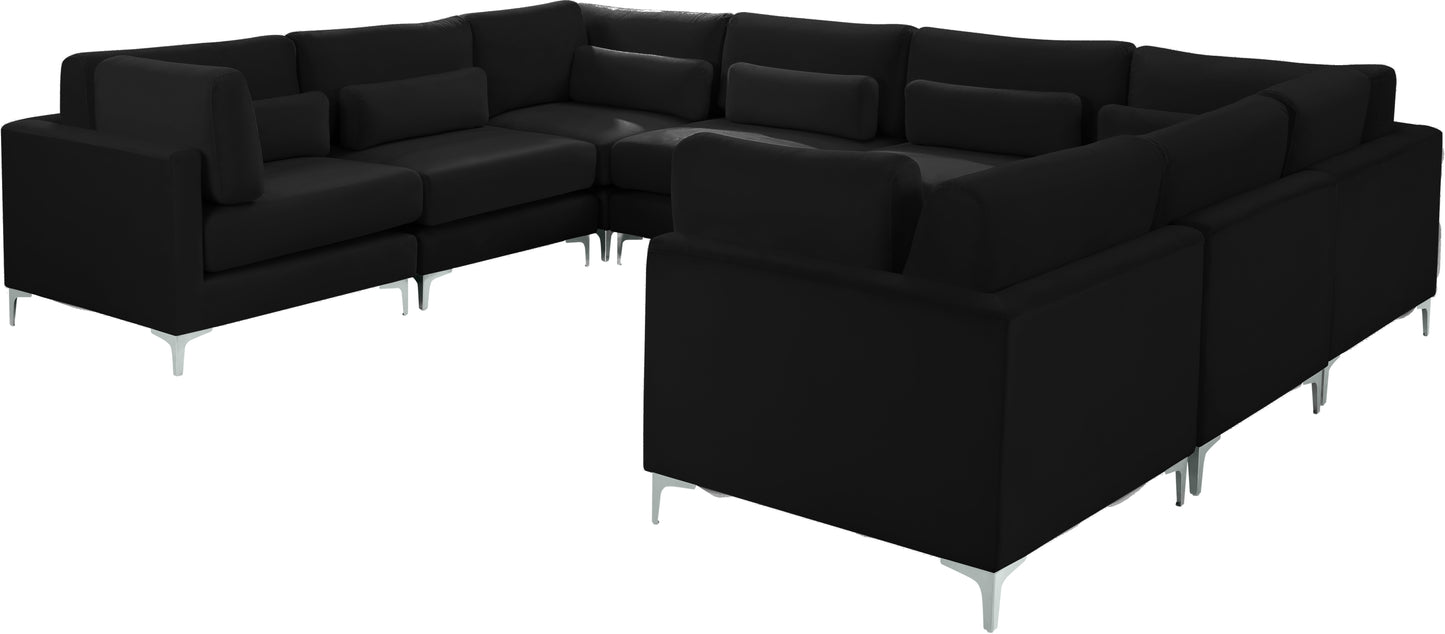 alina black velvet modular sectional (8 boxes) sec8a