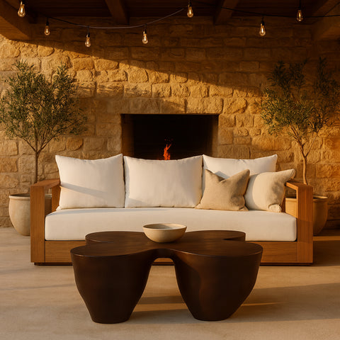 Delaney Brown Concrete Indoor/Outdoor Coffee Table, 1 Piece