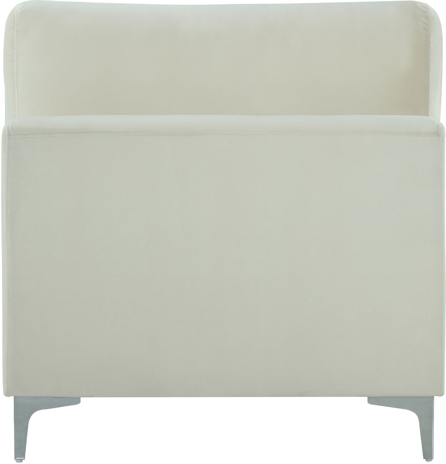 alina cream velvet modular armless chair armless