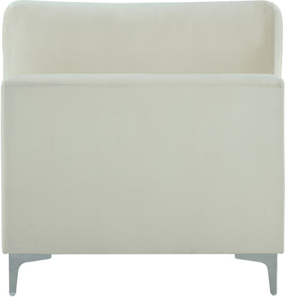 Alina Cream Velvet Modular Armless Chair Armless