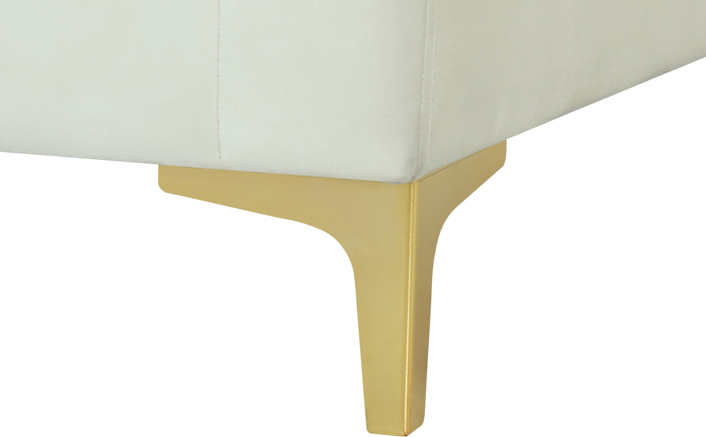 alina cream velvet modular armless chair armless