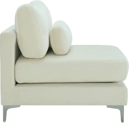 Alina Cream Velvet Modular Armless Chair Armless