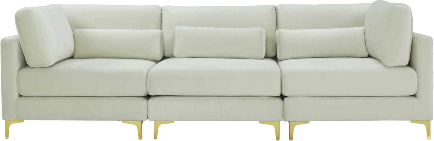 alina cream velvet modular sofa (3 boxes) s108