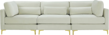 Alina Cream Velvet Modular Sofa (3 Boxes) S108